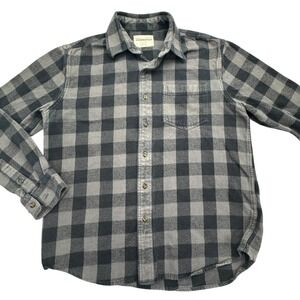 Bear Bottom Flannel Shirt Mens Medium Black Checkered Single Pocket Button Down